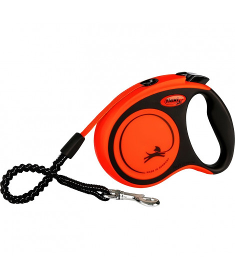 Laisse sangle TRIXIE flexi XTREME - Taille S - 5m - Noir et orange