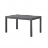 Table de jardin extensible rectangulaire 6 a 8 personnes - Structure aluminium - L 135-270 x P 90 x H 75 cm - Gris foncé