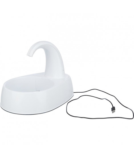 Fontaine a boire TRIXIE Curved Stream - Plastique - 2,5L - 25 × 24,5 × 35 cm - Blanc