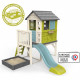 Smoby - Maison Enfant Pilotis Square - Toboggan + Echelle - Bac a sable ou Carré a potager