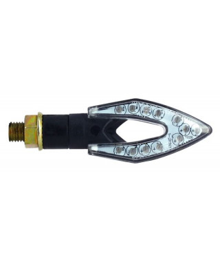 Paire de mini clignotants LED boomerang  - noir
