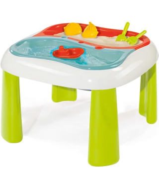 SMOBY Table de jeux et d'activités sable et eau + accessoires - 2 bacs amovibles - Anti UV