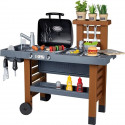 Smoby - Garden Kitchen - Cuisine d'Extérieur Evolutive - Grill Avec Flammes Magiques Rétractables - 40 Accessoires