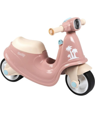 Smoby - Porteur scooter Rose - Coffre a Jouets - Roues silencieuses Dés 2ans