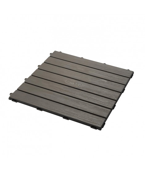 Smoby - Set de 6 dalles - Plancher de Maison -  45x45cm - Effet texturé bois -  Anti-UV - Plaqtique 100% recyclé et recyclable