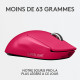 Souris gaming sans fil Logitech G - G PRO X SUPERLIGHT Ultra légere, compatible avec PC/Mac - Rose