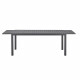 Table de jardin extensible - Structure aluminium - Plateau en aluminium fixé par ventouses - L 180-240 x P 90 x H 75 cm