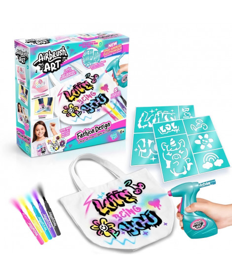 Canal Toys - Airbrush Art - Kit de Fashion Design Kit avec spray électronique, pochoirs et feutres - AIR 016