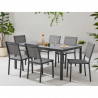 Ensemble repas de jardin : Table 160 cm + 6 chaises - Structure en aluminium - Gris anthracite