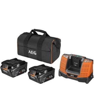 Pack perceuse-visseuse a percussion + meuleuse 125 mm - AEG POWERTOOLS - 18 V - Avec batteries, chargeur et sac