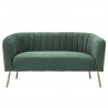 Canapé 2 places - Bleu vert - Velours - L 142 x P 70 x H 71 cm - MATHIS