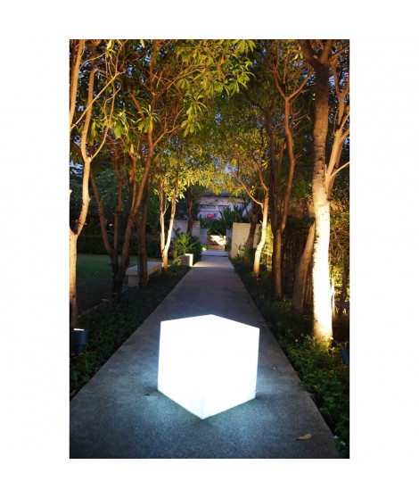 Cube lumineux blanc 40 cm ampoule E27