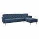 Canapé d'angle 3 places réversible  ISTANA -Velours Bleu - L 286 x P 169 x H 80 cm