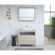 Salle de bain complete L 80 cm 1 tiroir + Miroir - Décor chene blanchis - Vasque non incluse - LUNA