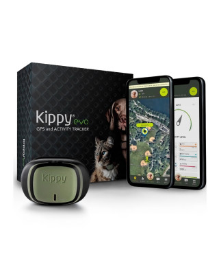 KIPPY - Collier GPS pour Chiens et Chats - Evo - 38 GR - Waterproof - Green Forest