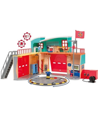 Caserne Sam le Pompier Pontypandy Smoby avec 1 figurine - Jouet pour enfant a partir de 3 ans