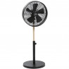 CALIFORNIA Noir & Bois - Ventilateur sur pied Ø40cm 50W oscillant