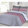 VISION Parure de couette Tracy 100% coton - 1 Housse de couette 220x240 cm + 2 Taies d'Oreillers 65x65 cm - Gris et rose