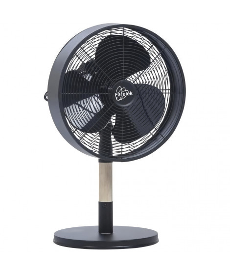 FLORIDA Noir & Bois - Ventilateur a poser Ø30cm 35W oscillant