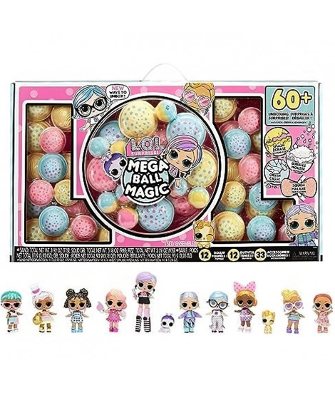 L.O.L SURPRISE - 12 Boules magiques, avec des poupées a collectionner - Mega Ball