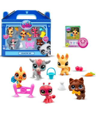 BANDAI - Littlest Pet Shop - Collector Set Theme de la ferme - 5 animaux et accessoires - BF00510