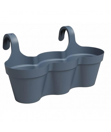 Pot ARTEVASI - CAPRI TRIPLE - Balcon - Bleu Ardoise - L54 x P30,5 x H28 cm