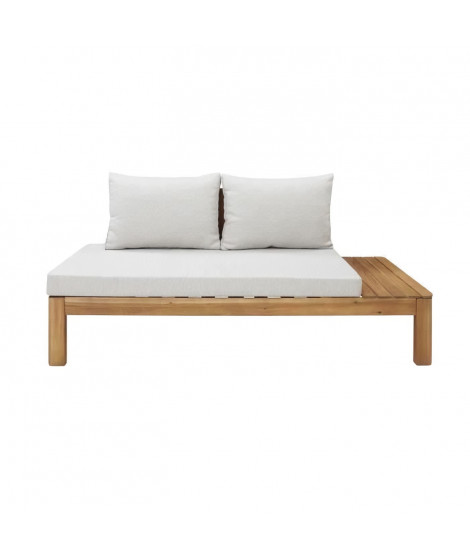 Banquette de jardin en bois d'acacia FSC - 2 personnes - Avec coussins - SANA