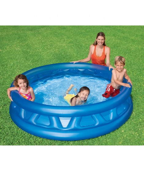 Piscine gonflable ronde Soft Side Pool pour enfant et famille - INTEX - 188x46cm - Capacité 666L - Bleu