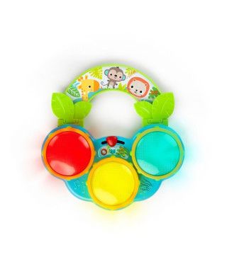 BRIGHT STARTS Jouet musical Safari Beats, 3 tambours colorés, 2 modes de jeu