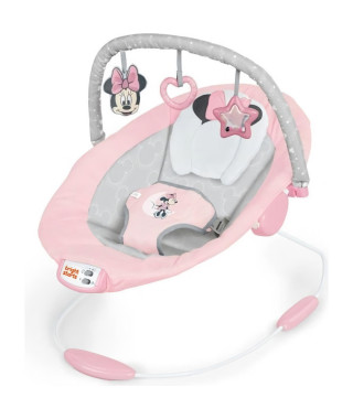 Transat vibrant Minnie Mouse Rosy Skies - BRIGHT STARTS - Pour bébé jusqu'a 9kg - Avec vibrations et arche jouet