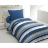 Parure de couette microfibre HOME PASSION STANIS  - 1 housse de couette 140 x 200 cm + 1 taie d'oreiller 63 x 63 cm - Bleu