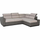 Canapé d'angle réversible convertible - 4 places - Tissu Gris et PU gris - L 245 x P 184 x H 77/89 cm - KELIO