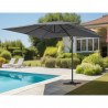 Parasol déporté 4x3 m - Inclinable et rotatif 360° - Toile déperlante - Structure aluminium - Gris anthracite