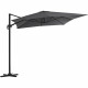 Parasol déporté 4x3 m - Inclinable et rotatif 360° - Toile déperlante - Structure aluminium - Gris anthracite