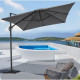 Parasol déporté 4x3 m - Inclinable et rotatif 360° - Toile déperlante - Structure aluminium - Gris anthracite