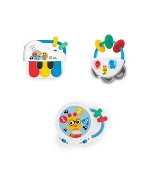 BABY EINSTEIN Set de 3 jouets musicaux Small Symphony, 3 instruments, bouliers inclus, contrôle du volume