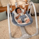 INGENUITY Balancelle swing'n go, arc d'activités amovible, pliable, électrique,musiques et sons, jouets inclus, Chambray