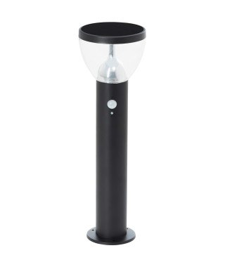 Borne extérieure - BRILLIANT - TULIP - LED et solaire - Détecteur de mouvement - Acier inoxydable et plastique - 4 W - Noir