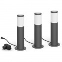 Pack de 3 bornes extérieures PHILIPS Garden Link - Basse tension - 24W, IP44, 2700K - Anthracite