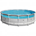 Kit piscine tubulaire ronde CLEARVIEW -  Structure métal - Epurateur+Echelle de sécurité+Bâche+Tapis - 4,27 x 1,07m