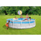 Kit piscine tubulaire ronde CLEARVIEW -  Structure métal - Epurateur+Echelle de sécurité+Bâche+Tapis - 4,27 x 1,07m