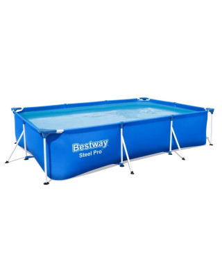 Piscine hors sol tubulaire BESTWAY - Steel Pro - 300 x 201 x 66 cm - Rectangulaire (Livrée sans échelle ni filtre)