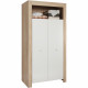 Chambre bébé trio PIA - Lit 70x140 cm + Commode a langer 2 portes + Armoire 2 portes - Décor chene sonoma et blanc mat - TREN…