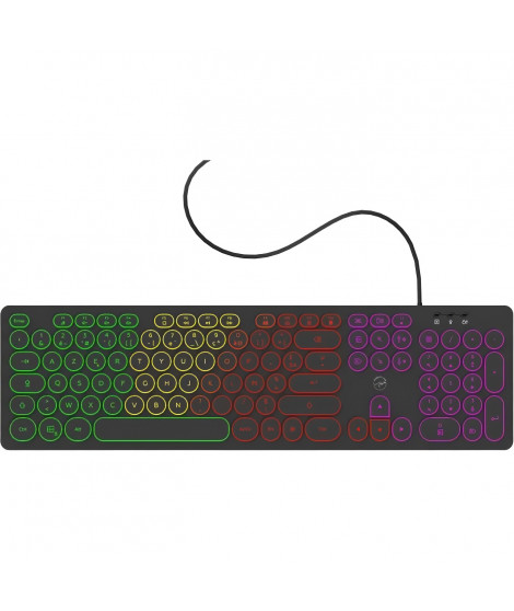 Clavier filaire RGB - MOBILITY LAB - ML306858 - AZERTY - Touches rondes - Noir