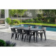 Table de jardin - rectangulaire - gris graphite - en résine - 8 a 10 personnes - Lima - Allibert by KETER