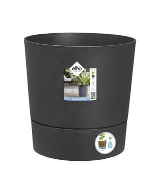 ELHO - Pot de fleurs -  Greensense Aqua Care Rond 35 - Gris Charbon - Intérieur/extérieur - Ø 34.5 x H 34.1 cm