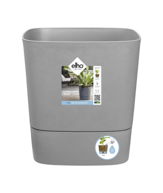 ELHO - Pot de fleurs  -  Greensense Aqua Care Carré 30 - Ciment Clair - Intérieur/extérieur - Ø 29.5 x H 30.2 cm