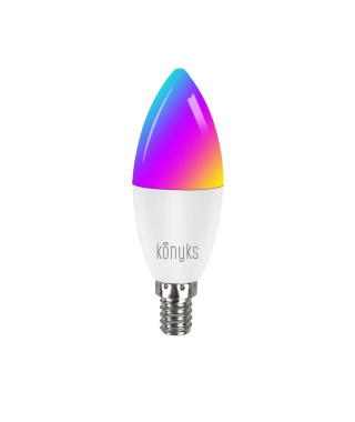 Ampoule LED connectée Wi-Fi + BT, LED E14, Couleurs + blanc réglable - Konyks Antalya E14 Max Easy