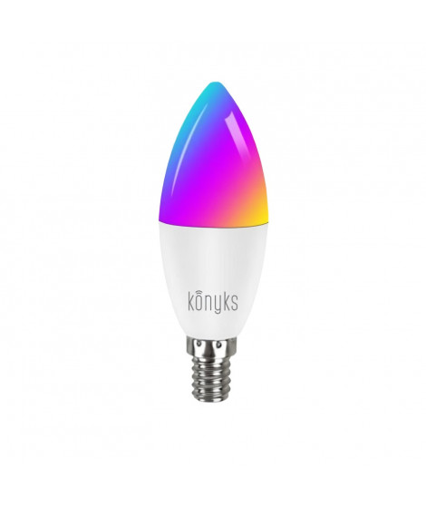 Ampoule LED connectée Wi-Fi + BT, LED E14, Couleurs + blanc réglable - Konyks Antalya E14 Max Easy