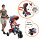 MONDO Tricycle évolutif convertible et pliable avec siege rotatif - On & Go Moovi Explore - Rouge - 12 mois et plus